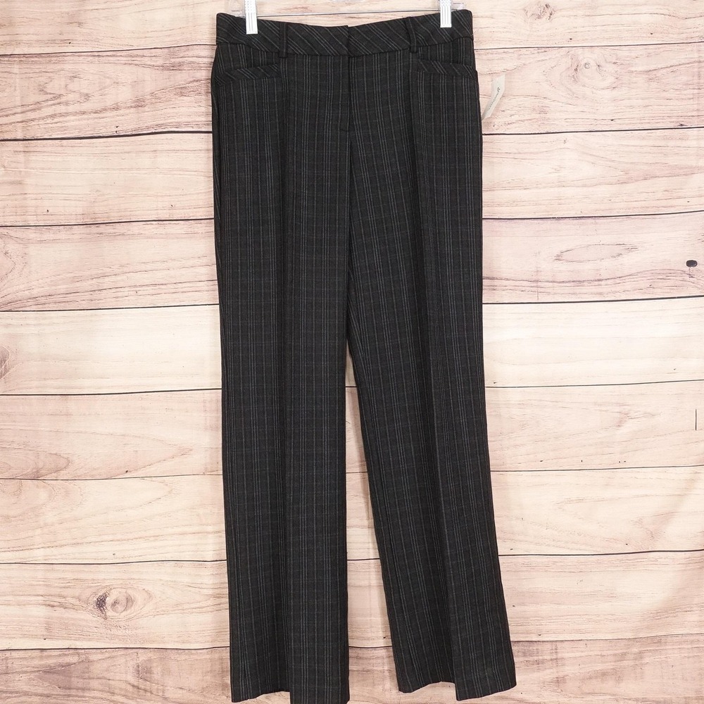 Roz & Ali Pants Womens‎ 4 Gray Plaid Secret Agent Tummy Control Stretch 31x30